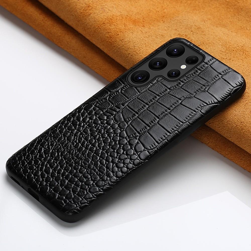 Crocodile Pattern Cowhide Leather Case for Samsung Galaxy S26 Ultra S25 S24 Plus S23 FE S22 S21 Note 20 Mobile Phone Hard Cover