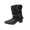 Riveted Pointed Knight Boots But Knee Boots Autumn New Punk Thick Heel Spice Girl Western Cowboy Boots