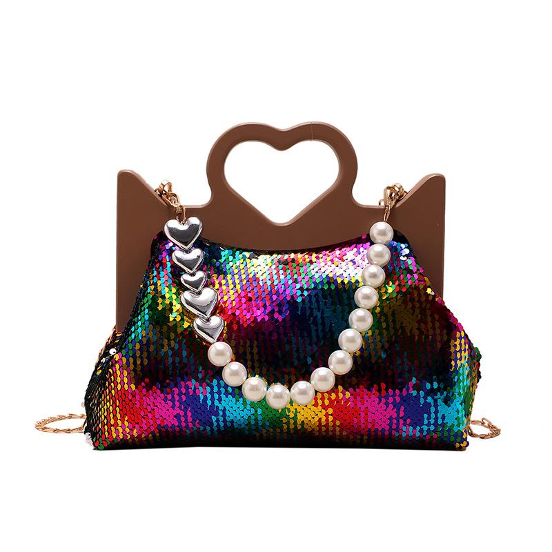 Bags Bag 2025 New European and American Fashion Sequins Personalized Love Handbag Women's Large-capacity Tote Bag Tide