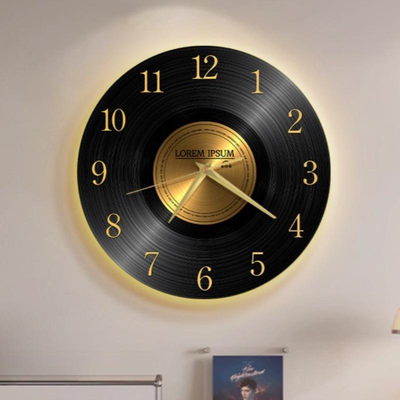 Vintage Wall Clock with Light Living Room Silent Clock for Bedroom Large Creative Luxury Desktop Watches Elegant Home Decoration
