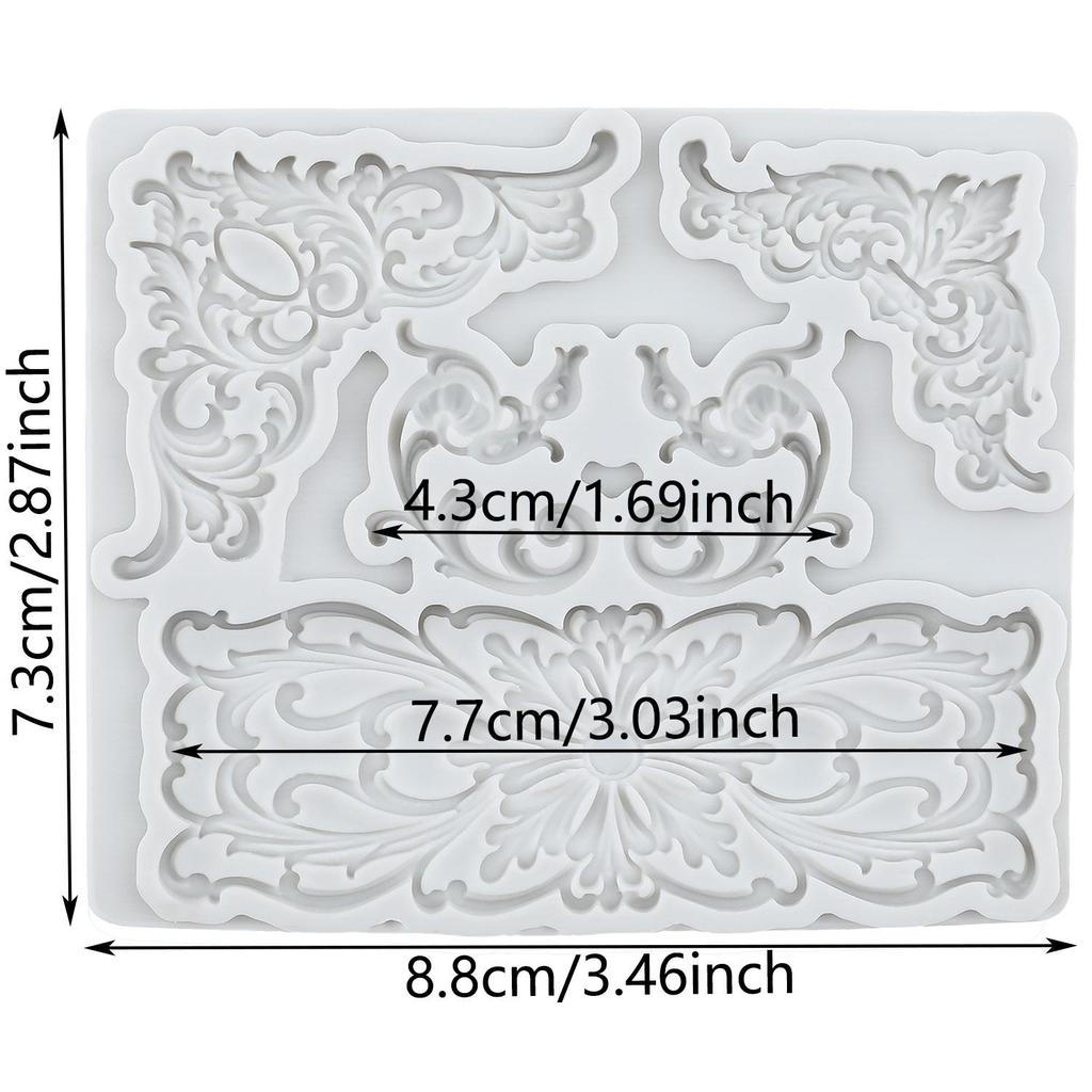 Baroque Silicone Molds Curlicues Scroll Lace Fondant Mold Cake Decorating Tools Cupcake Topper Candy Chocolate Gumpaste Mold