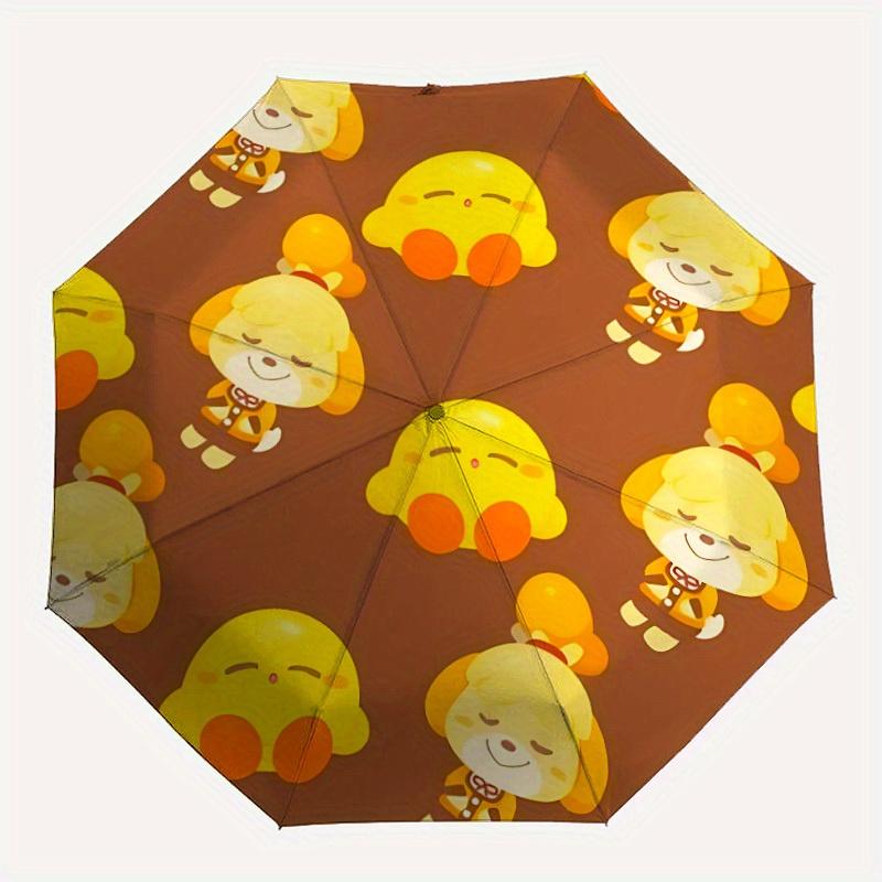 Animal Crossing Automatic Windproof Folding Umbrella, Compact Travel Umbrella for All Occasions, Cartoon Portable Compact Umbrella a0823073
