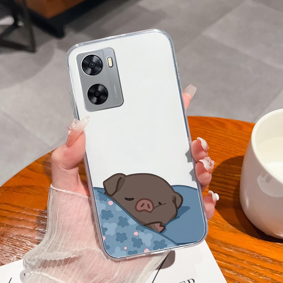 For Oppo A77 A77S Phone Case Colorful Flowers Patterns Back Cover For OppoA77 A77 S 2022 Soft TPU Transparent Silicone Bumper