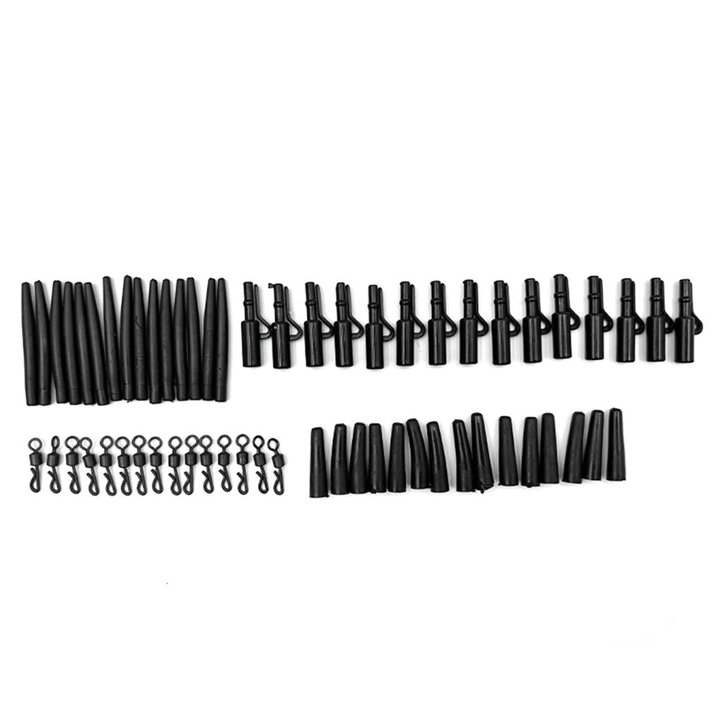 60Pcs Carp Fishing Tackle Box Carp Clip Fishing Tackle Tool Anti Tangles Sleeve Stopper Tail Carp Terminals Tackle Set