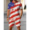 Mens Casual Loose Fit Polo Shirt With 3D Digital Print Short Sleeve Asymmetrical Design Wear