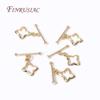 7 Styles Fashion End Beads Toggle Clasps 14k Gold Plated Metal Zircon Round/Heart OT Clasp Lock For DIY Jewelry Making Supplies