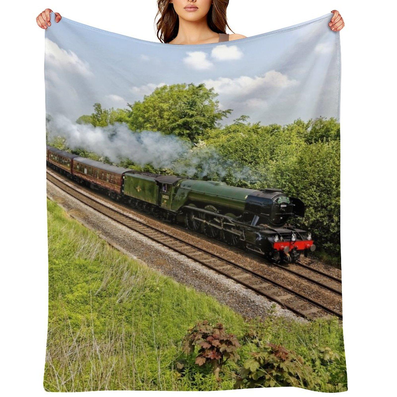 A3 Class 60103 Flying Scotsman Steam Locomotive Throw Blanket decorative Blankets Sofas Of Decoration anime Stuffeds Blankets 30x40in