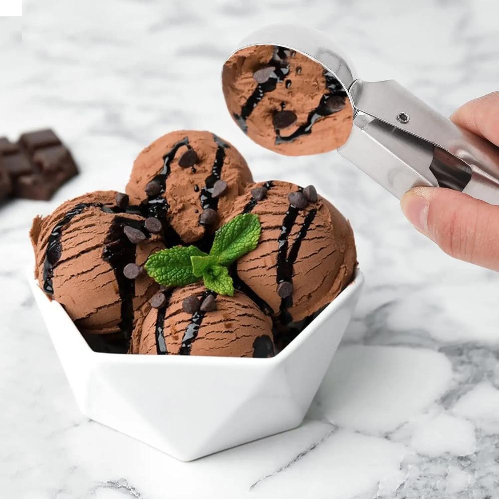 Multifunctional Stainless Steel Ice Cream Scoops Dual-Purpose Scoop Fruit Watermelon Spoon Ball Scoop Household Ice Cream Tools