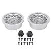 2pcs RC Wheel Hub Rim Professional Aluminum Alloy Wheel Hub Set for Axial SCX6 1 6 RC Car Silver