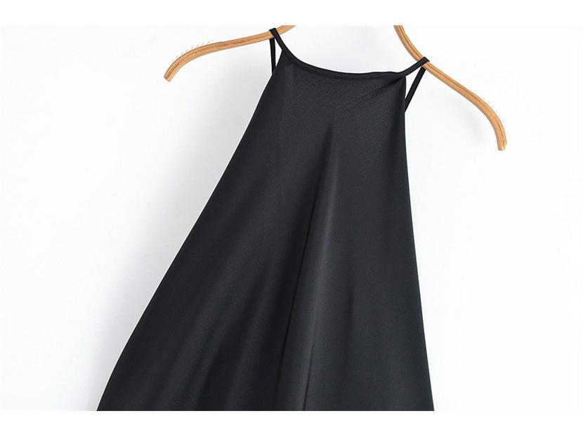 Vestido de Verano sin Mangas con Textura de Seda y Hombros Descubiertos - Estilo Europeo y Americano