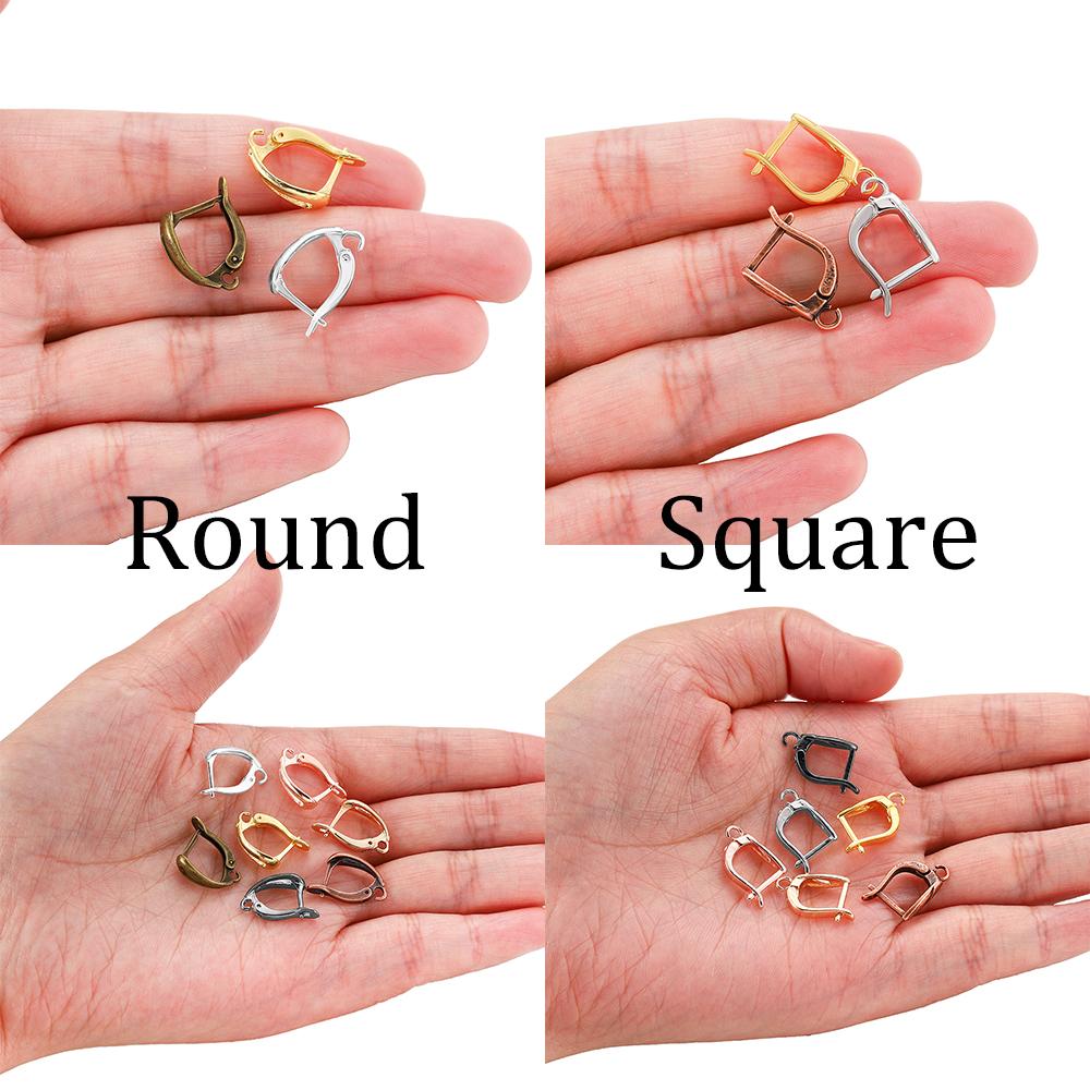 6-12Pcs/lot French Hoop Lever Back Open Loop Earring Hook Clasps Settings For DIY Jewelry Making Findings Accessories Supplies