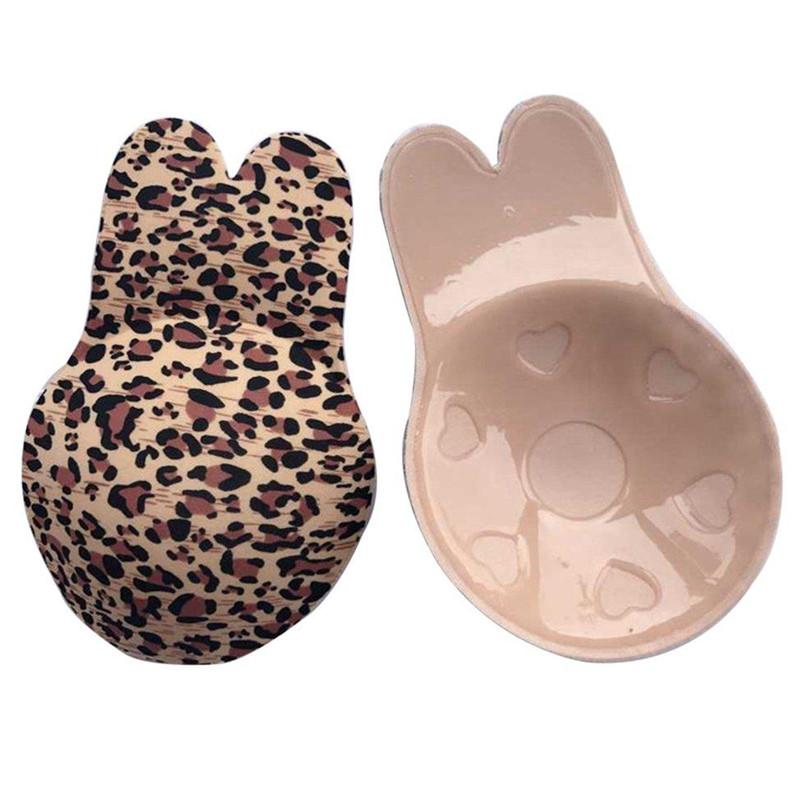 Adesivos de peito respiráveis ​​levantam o mamilo invisível leopardo coelho orelha adesivos de peito podem cortar