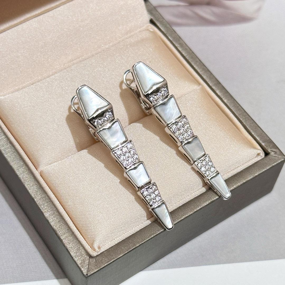 

New Hot Brand Vintage Earrings for Women Luxury Jewelry Full Diamond Designer Eardrop Pure 925 Sliver Lady Party Clip Earrings серебряный