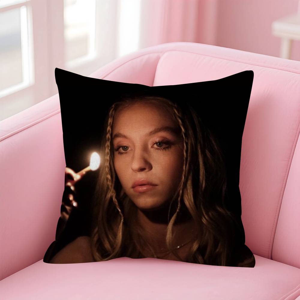 Actor Sydney Sweeney Cushion Cover Car Throw Pillow Case For Sofa Car Christmas Gift