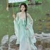 Tang Dynasty Style Hanfu Set With Embroidered Peony Motif Wide Sleeve Top High-Waist Skirt Women