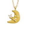 Smiling Star Moon Necklace Rhinestone Star Pendant Necklace Cute Moon Necklace for Women Daily Wear Dating