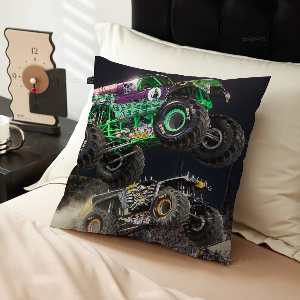 Cartoon Monster Jam Personalized Pillow Dust Cover Bedroom Kids Party Decoration Pillowcase Birthday Children Gift