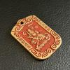 Brass Cinnabar Zhao Gongming Five-Way God of Wealth Money Hanging Antique Irregular Flower Decoration Copper Plate