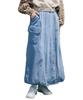 Cliff Mayer Denim Wrap Light Blue 2-Way Boa-Lined Skirt, Women's, Large,