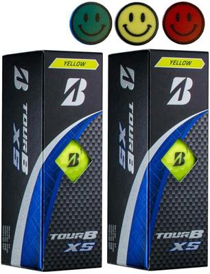 Golfball TOUR BX XS 2024 Modell 2 Hüllen mit 3 Ballmarkierungen (XS_Gelb_2 Ärmel)