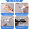 4pcs Non Drilling Curtain Rod Fixing Patch, Suitable for 0.5 To 1.2 Inch Curtain Rods,Bearing Curtain Bracket with Adhesive Hook