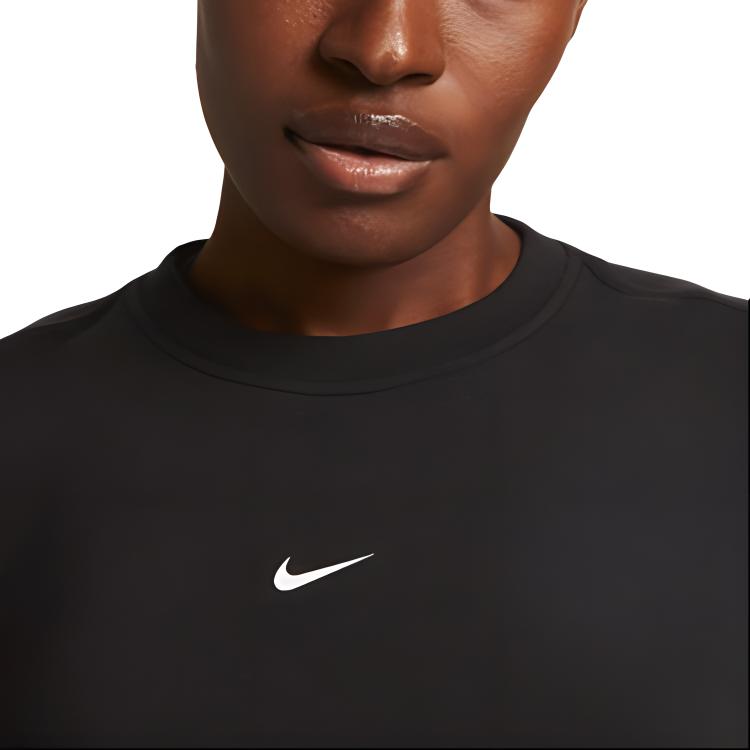 Nike Dri-Fit One Solid Logo Crew Neck Sweatshirt Women Sweatshirt Black FB5125-010