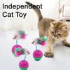 Pet Toy Interactive Tumbler Mouse Shape Plush Feather Tail Cat Toy Reduces Anxiety Boredom Independent Cat Toy
