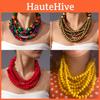 Ethnic Tribal Style Multi Layer Wooden Bead Necklace For Women Summer Fashion Jewelry