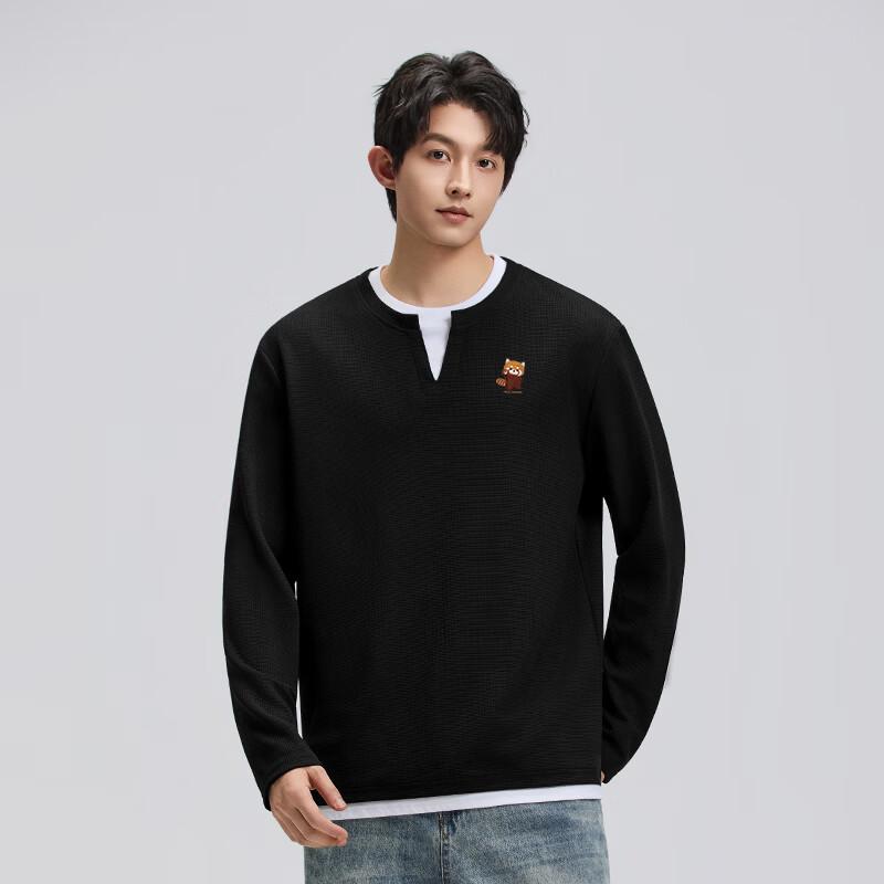 Mark Fairwhale Men's Heavyweight Waffle Knit V-Neck Long Sleeve T-Shirt