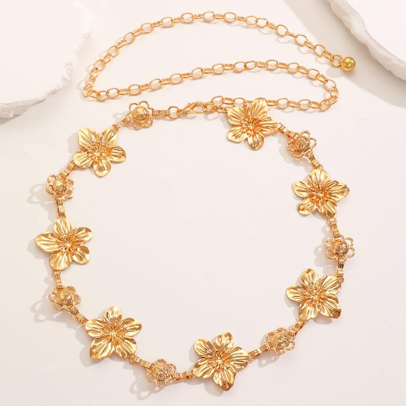 Vintage Oval Craved Metal Waist Chain For Women Retro Style Exquisite Gold Color Plated Belt Chains Fashion Body Jewelry Gifts