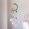 Crystals Suncatcher, Hanging Moon Sun Catcher with Glass Prisms for Windows, Healing Crystal Decor for Home, Gift for Christmas Birthday Valentine