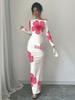 2026 One-Shoulder White Floral Slim-Fit Maxi Dress for Women