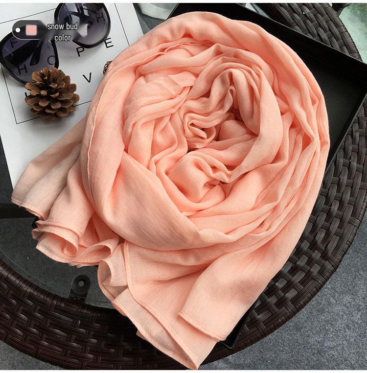 Dunhuang Desert Shawl - Qinghai Chaka Salt Lake Ethnic Scarf for Women, Cotton Linen Silk Blend