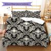 Vintage Skull Pattern Pattern Bedding Quilt Set Quilt Cover Pillowcase Home Decoration Gift (1 * Duvet Cover + 2 * Pillowcase, Without Core)