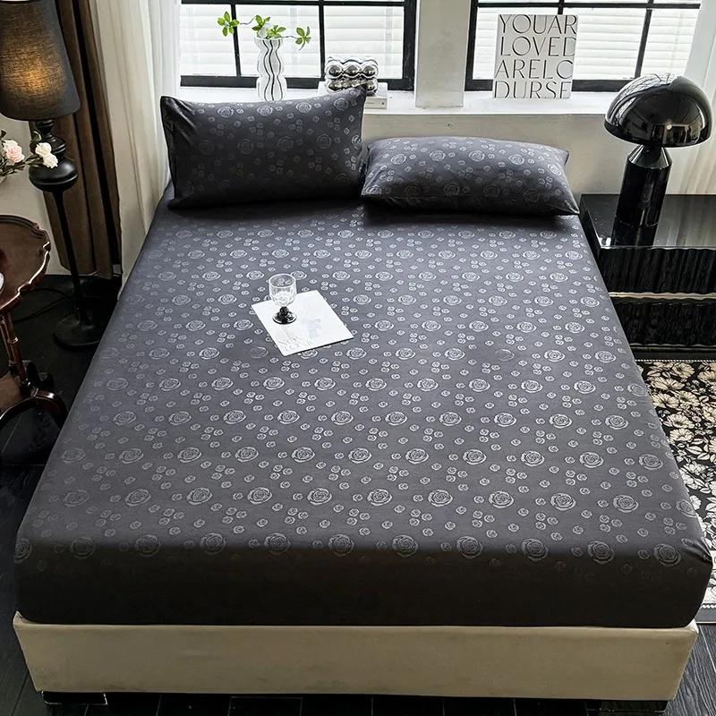 Brushed Fitted Sheet Elastic Bedsheet designed for Household Breathable Bed Linen Sabanas Para Cama Simple Style Bed Covers (No Pillowcase)
