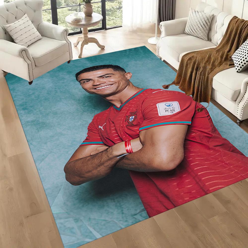 Cristiano Ronaldo 121 Teppich Büroteppich Design für Balkon Arbeitszimmer Eingangsbereich Außen rutschfester Teppich Anime Bürodekoration Geschenk für Festivals