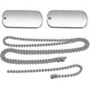 Army Style Double Dog Tag Pendant Mens Necklace, Biker 70cm Ball Chain-Yvan