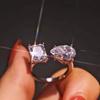 Horký Nový Prsten ze Sterlingového Stříbra 925 Hruškový Brus Smaragdový Brus Simulovaný Diamant Svatba Párty Vintage Otevřený Prsten Jemné Šperky Vánoční Dárky