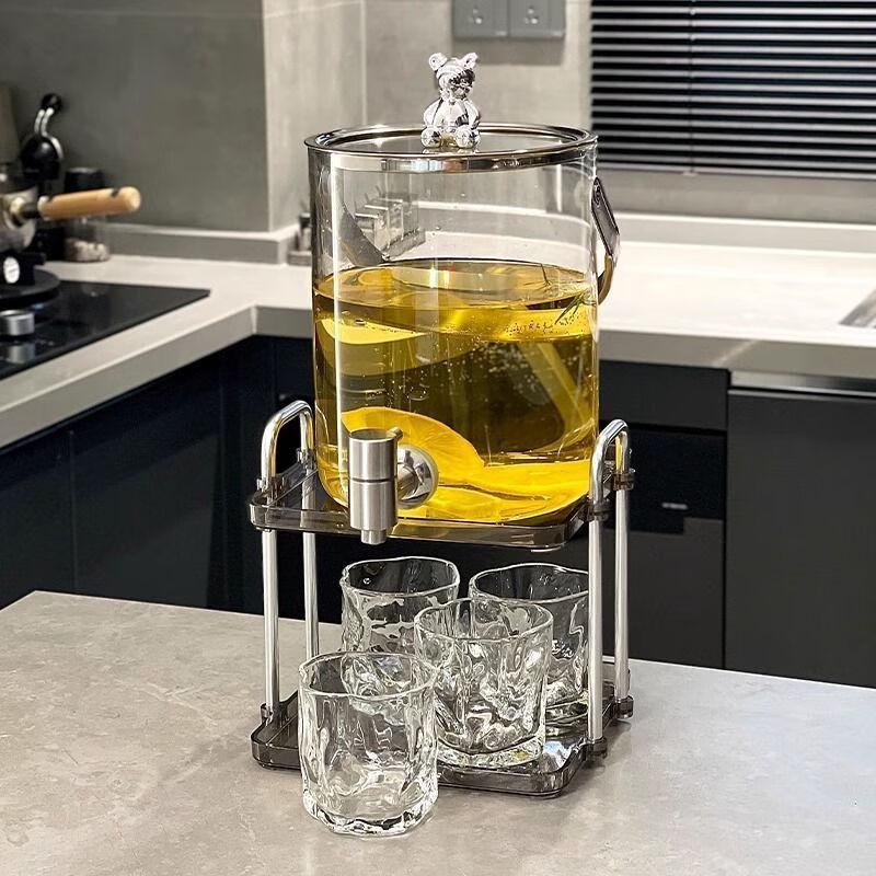 

Light Luxury Glass Cold Water Pitcher with Faucet