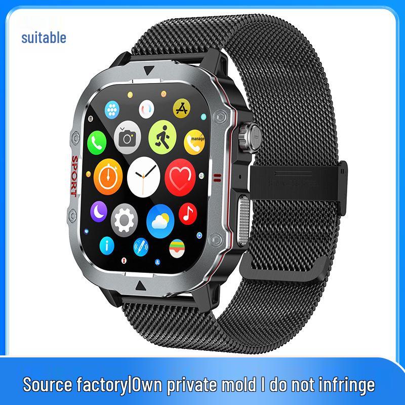 QX11 Smart Watch: Rugged Outdoor Design with Bluetooth Calling, Heart Rate, and Blood Pressure Monitoring for Men’s Sports