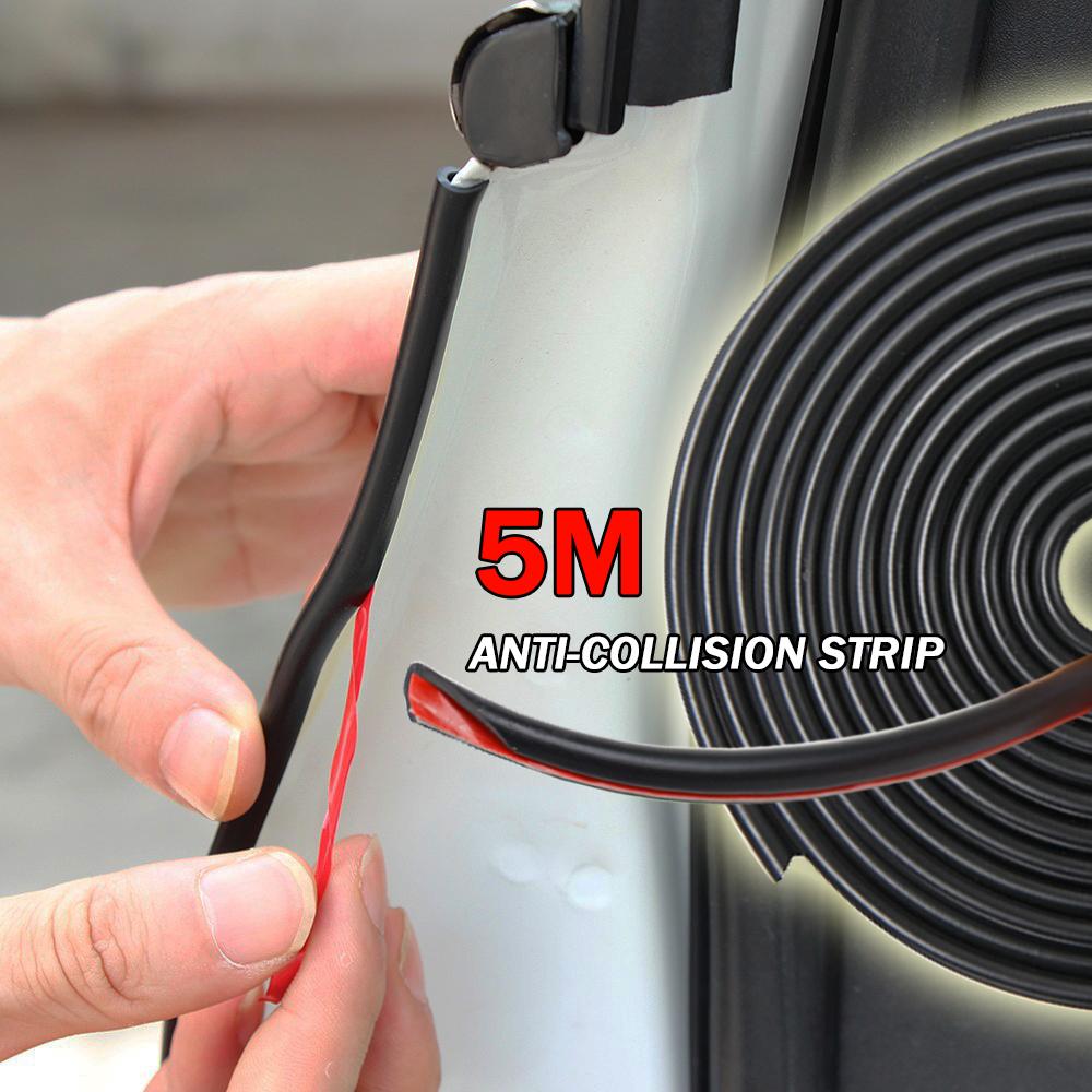 5m Car Door Protection Cover Rubber Strip Protector Moldings Side Anti-rub Protection Anti Scratches Car-styling Self-Adhesives