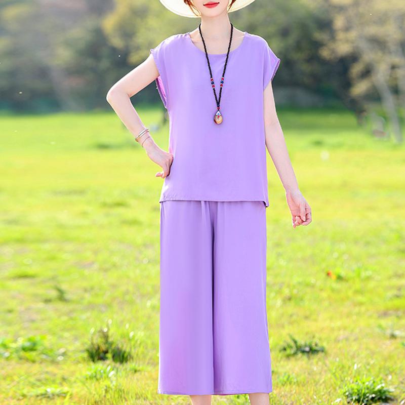 Elegant Women's Sets Summer Plus Size Casual Loose Two Piece Pant Sets for Women