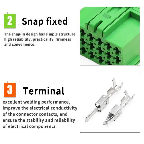 1-967629-3 Male and Female 1-967624-3 Suitable for 18-hole Plug-in of ABSEBS Wire Harness Plugs for Heavy-duty Trucks In Automob