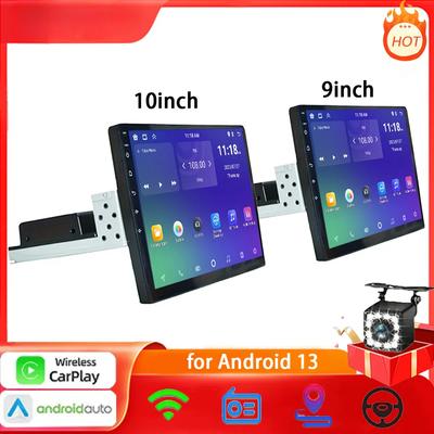 9inch/10inch 1 DIN Universal Multimedia Video Player, Car Radio, Android 13 with Carplay WiFi, GPS, Bluetooth, Audio