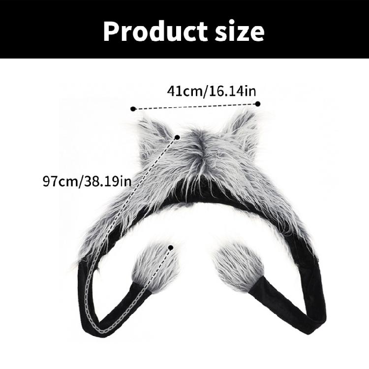 Cosplay Head Wrap Thicken Furry Wolf Hat for Climbing Skiing Sports Headwear