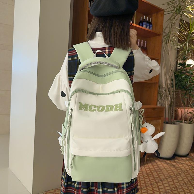 New American Retro Fashion Backpack Trend Letter Student Schoolbag Simple Versatile Large Capacity Campus Backpack