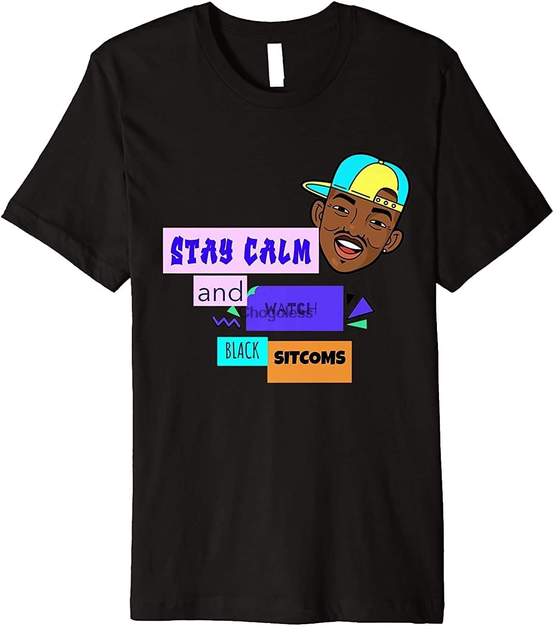 Stay Calm and Watch Black sitcoms Men T Shirt XL чёрный