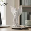 Vintage Angel Statue 3D Printed Crown Figurine, Guardian Angle Statue, Decorative Figurine for Home Artistic Winged Women Sculpture Tabletop