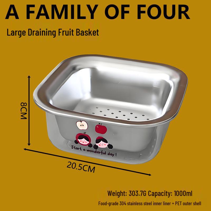 

Double-Layer Kitchen Colander: Thickened Wash Basket for Vegetables, Fruits & Rice
