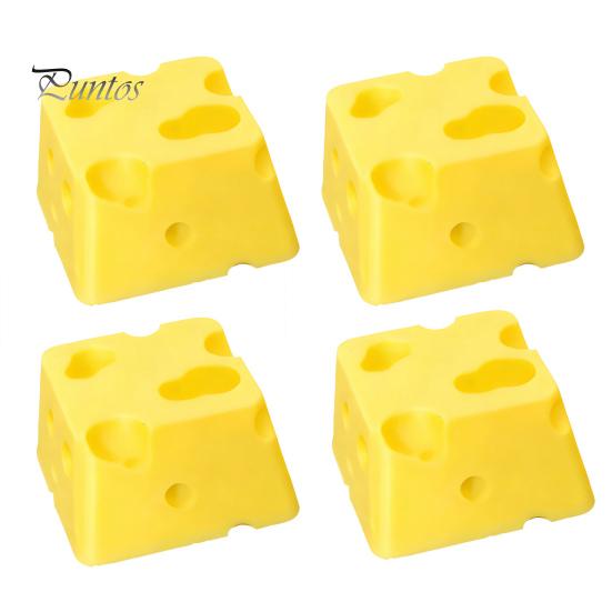 Cute Mechanical Keyboard Keycap 4PCS Cheese Keycaps, 3D Printed Macaron Color Key Caps, Creative Desktop Decoration for Gamers Cross Axis Switches